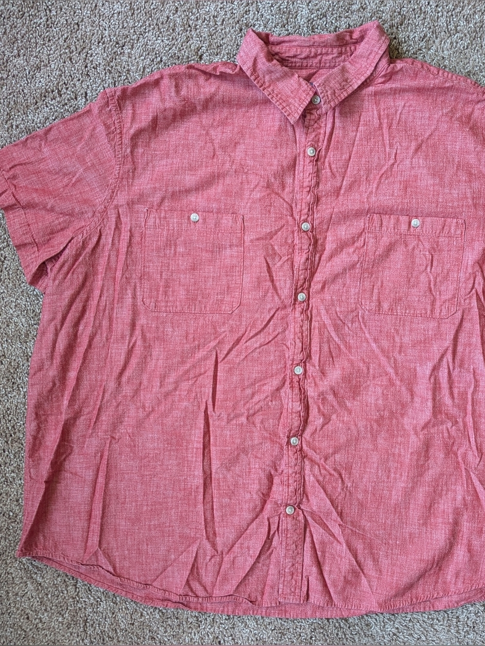 The Foundry Supply Red Cotton Button Down Shirt 4X